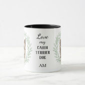 Mug Eucalyptus Wreath Cairn Terrier Dog Monogram (Centre)