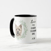 Mug Eucalyptus Wreath Cairn Terrier Dog Monogram (Devant gauche)