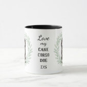 Mug Eucalyptus Wreath Cane Corso Dog Monogram (Centre)
