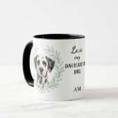Mug Eucalyptus Wreath Dalmatian Dog Monogram (Devant gauche)