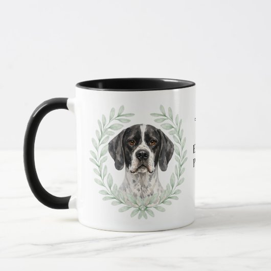 Mug Eucalyptus Wreath English Pointer Dog Monogram (Gauche)