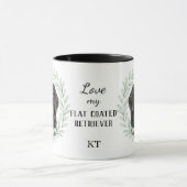 Mug Eucalyptus Wreath Flat Coated Retriever Monogram (Centre)