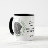 Mug Eucalyptus Wreath Flat Coated Retriever Monogram (Devant gauche)