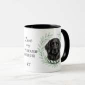 Mug Eucalyptus Wreath Flat Coated Retriever Monogram (Devant droit)