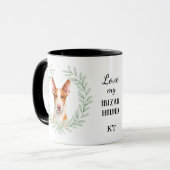 Mug Eucalyptus Wreath Ibizan Hound Monogram (Devant gauche)