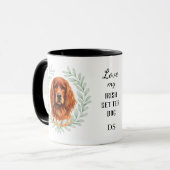 Mug Eucalyptus Wreath Irish Setter Dog Monogram (Devant gauche)
