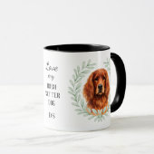 Mug Eucalyptus Wreath Irish Setter Dog Monogram (Devant droit)