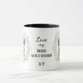 Mug Eucalyptus Wreath Irish Wolfhound Monogram (Centre)