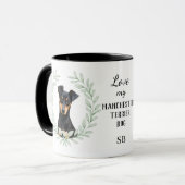 Mug Eucalyptus Wreath Manchester Terrier Monogram (Devant gauche)