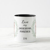Mug Eucalyptus Wreath Red Doberman Pinscher Monogram (Centre)