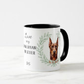 Mug Eucalyptus Wreath Red Doberman Pinscher Monogram (Devant droit)