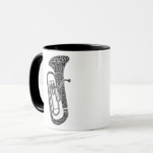 Mug Euphonium Formé Word Art Black Text (Devant gauche)