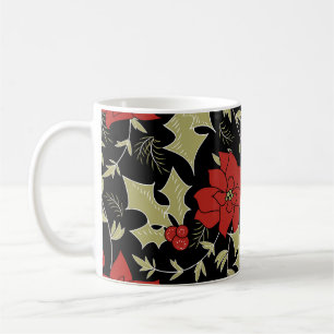 Mug Euphorbe de Noël rouge vert euon seamless Joyeux N