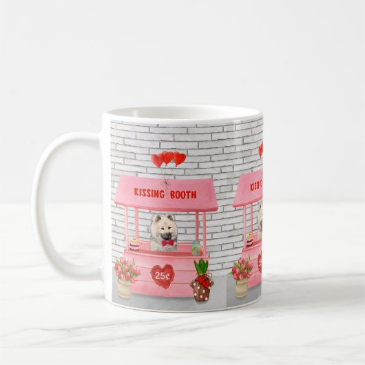 Mug Eurasier Chien Valentine's Day Kissing Booth (Gauche)