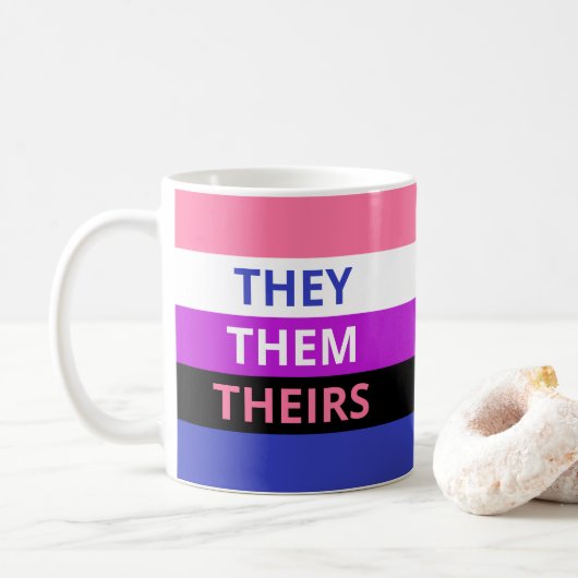 Mug Eux/Eux/Leurs Pronononononounes Genderfluide Class (Avec donut)