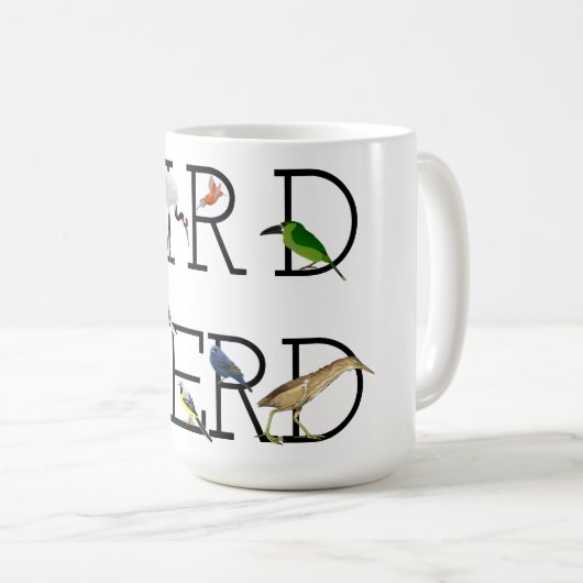 Mug Évaluation Nerd des oiseaux Trois (Devant droit)