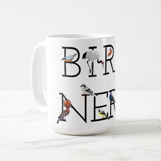 Mug Évaluation Nerd des oiseaux Trois (Devant gauche)