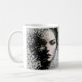 Mug Evaporation Pixel noir et blanc Portrait d'art (Gauche)
