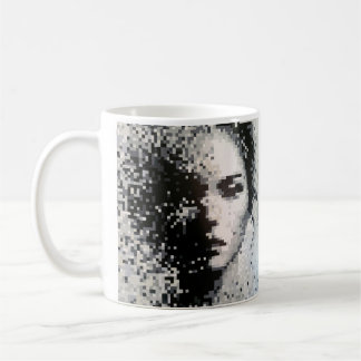Mug Evaporation Pixel noir et blanc Portrait d'art