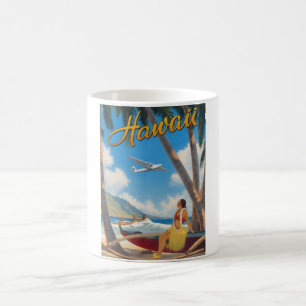 Mug Évasion Aloha de la fille hula hawaïenne vintage p