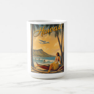 Mug Évasion Aloha de la fille hula hawaïenne vintage p