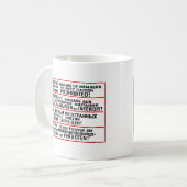 Mug Évènements mémorables de signe de mission (Devant gauche)