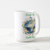 Mug Every Day Earth Day Floral Globe With Hands (Devant droit)