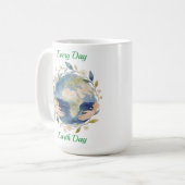Mug Every Day Earth Day Floral Globe With Hands (Devant gauche)