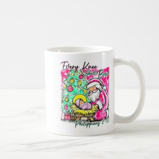 Mug Every Knee Shall Bow Santa Christmas Nativity Scen (Droite)