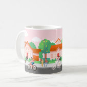 Mug Everyday Love in a Cozy Neighborhood – Illustratio (Devant gauche)