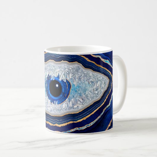 Mug Evil Bleu Agate Géode Ditital Art (Devant droit)