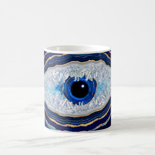 Mug Evil Bleu Agate Géode Ditital Art (Centre)