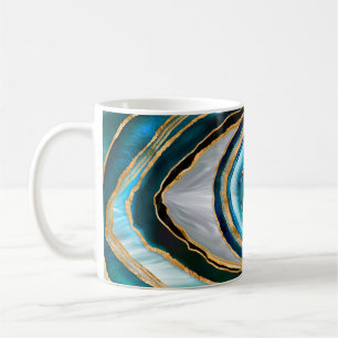 Mug Evil Eye Amulet Aquarelle marbres et or