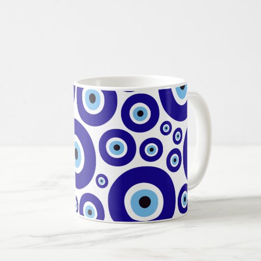 Mug Evil Eye Pattern, Greek Eye, Turkish Eye, Nazar (Devant droit)