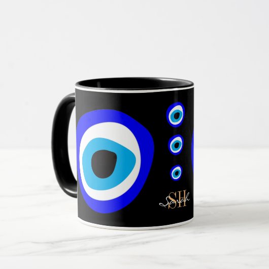 Mug Evil Eye Talisman & arabe Amulet /turc, grec (Devant gauche)