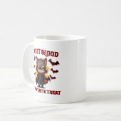 Mug Evil Vampire Chat Halloween Citrouille Chat Éffray (Devant gauche)