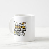 Mug Éviter Actuellement Mon Rapport de Temps d'Écran | (Devant gauche)