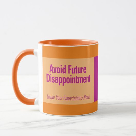 Mug Éviter la future déception Orange Combo (Gauche)