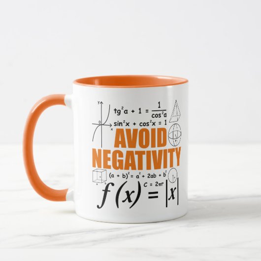 Mug Éviter la Négativité Enseigner la typographie Math (Gauche)