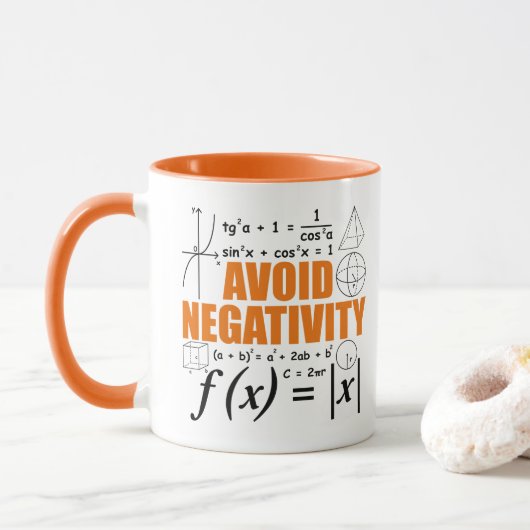 Mug Éviter la Négativité Enseigner la typographie Math (Avec donut)
