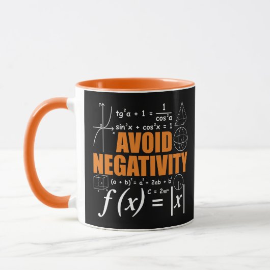 Mug Évitez la Négativité Funny Math Mathématicien ense (Gauche)