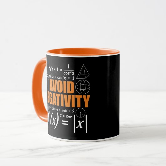 Mug Évitez la Négativité Funny Math Mathématicien ense (Devant gauche)