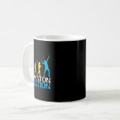 Mug Évolution de badminton Singe Joueur de badminton B (Devant gauche)