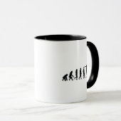 Mug Évolution de cadeau drôle faisant de la planche à (Devant droit)
