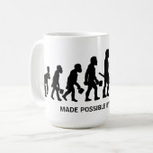 Mug Évolution drôle rendue possible par (Devant gauche)