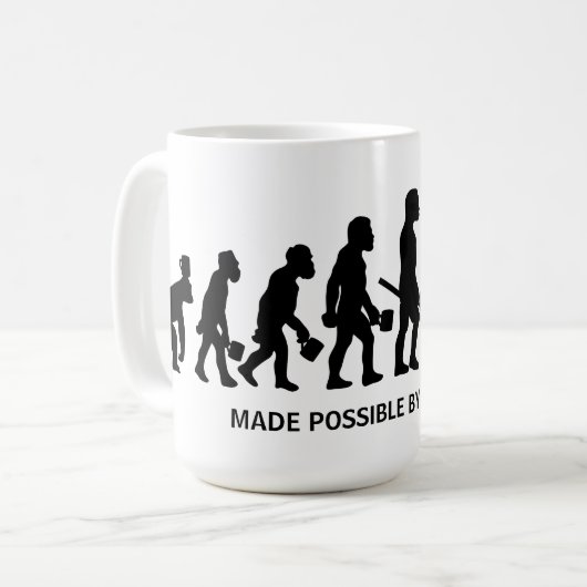 Mug Évolution drôle rendue possible par (Devant gauche)