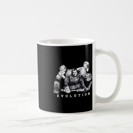 Mug Évolution du gardien de hockey sans masque Masque (Droite)