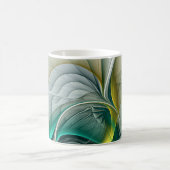 Mug Évolution fractale, Art Abstrait Turquoise d'or (Centre)