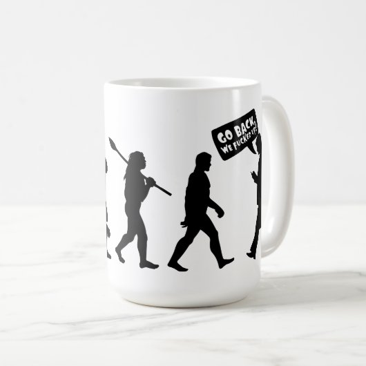 Mug Évolution Ironie Silhouette (Devant droit)