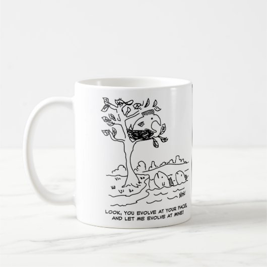 Mug Évolution. Poisson dans un nid. (Gauche)